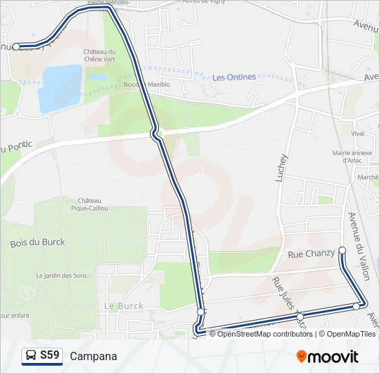 S59 Bus Line Map
