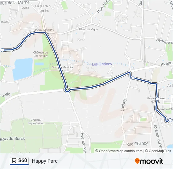 S60 Bus Line Map