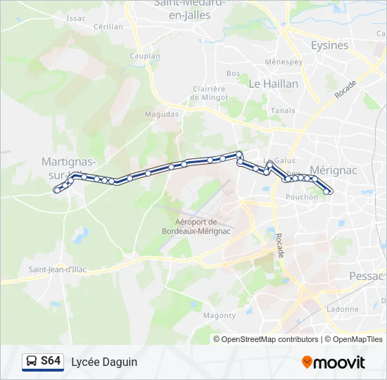 S64 Bus Line Map