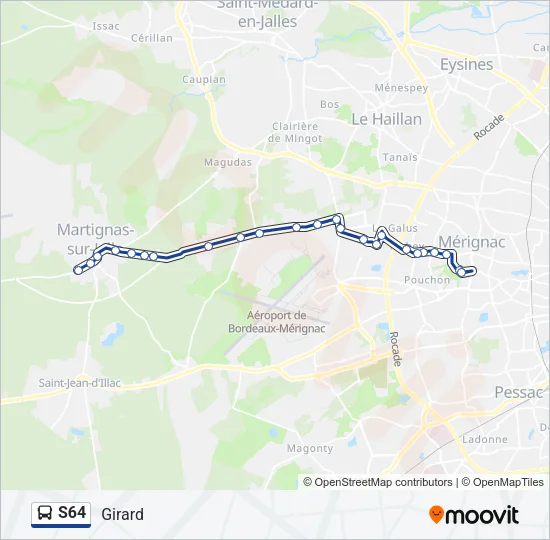 S64 Bus Line Map