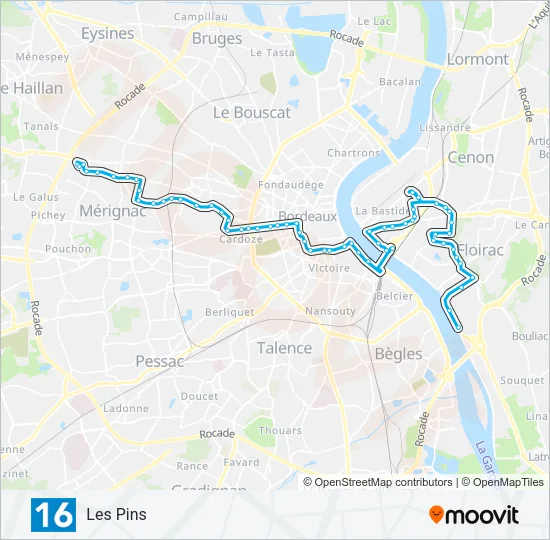 16 Bus Line Map