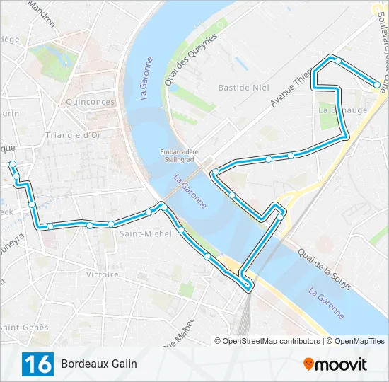 16 Bus Line Map