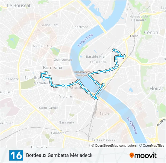 16 Bus Line Map