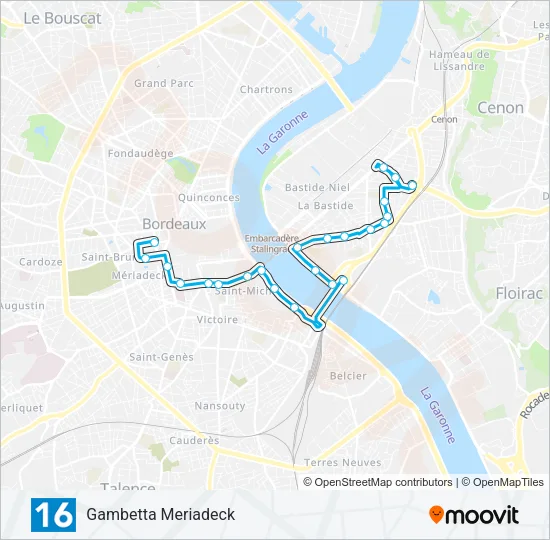 16 Bus Line Map