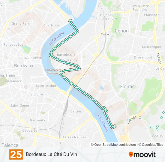 25 Bus Line Map