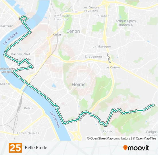 25 Bus Line Map