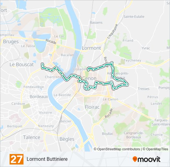 Plan de la ligne 27 de bus