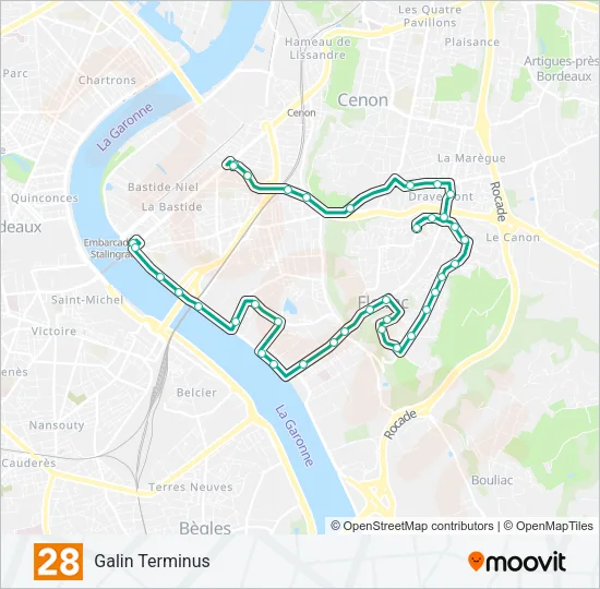 28 Bus Line Map