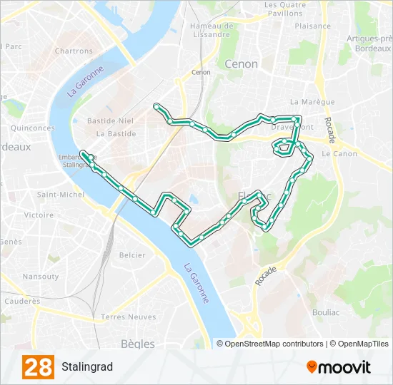 28 Bus Line Map