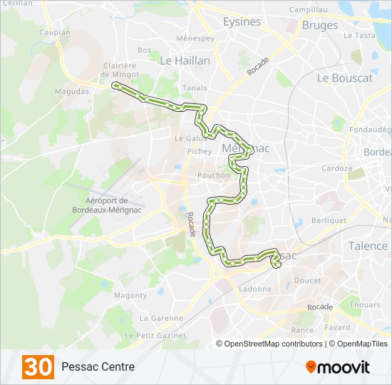 Plan de la ligne 30 de bus