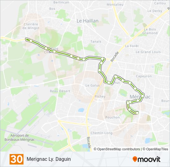 Plan de la ligne 30 de bus