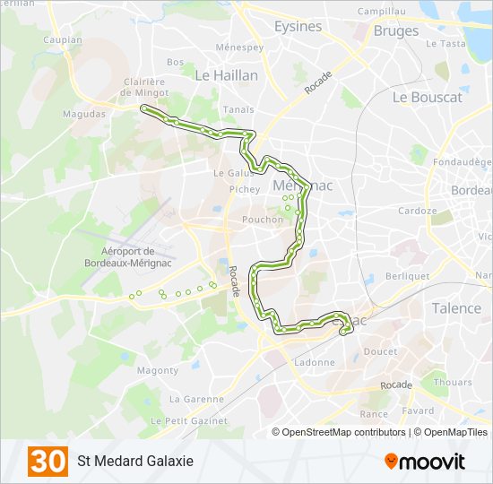 Plan de la ligne 30 de bus