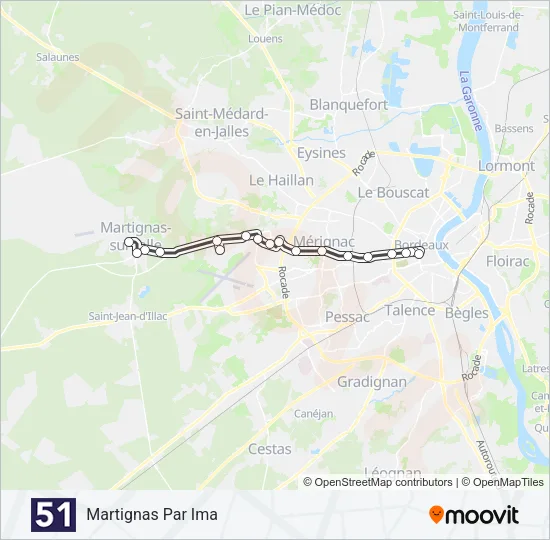 51 Bus Line Map