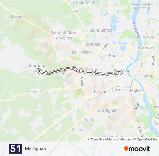 51 Bus Line Map