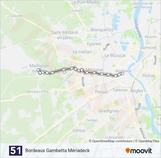 51 Bus Line Map