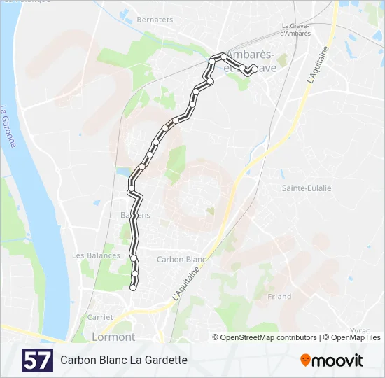 57 Bus Line Map