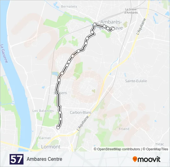 57 Bus Line Map