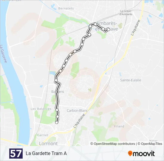 57 Bus Line Map