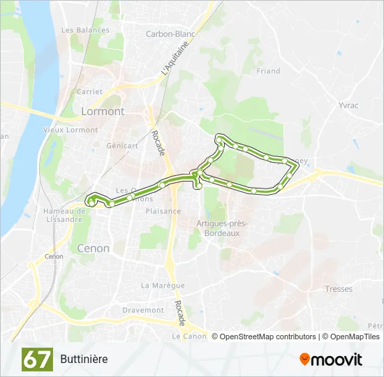 67 Bus Line Map