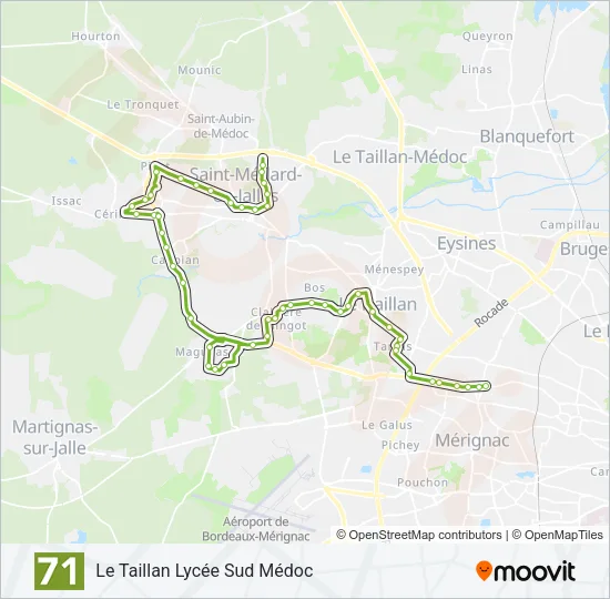 71 Bus Line Map