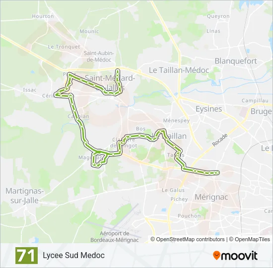 71 Bus Line Map