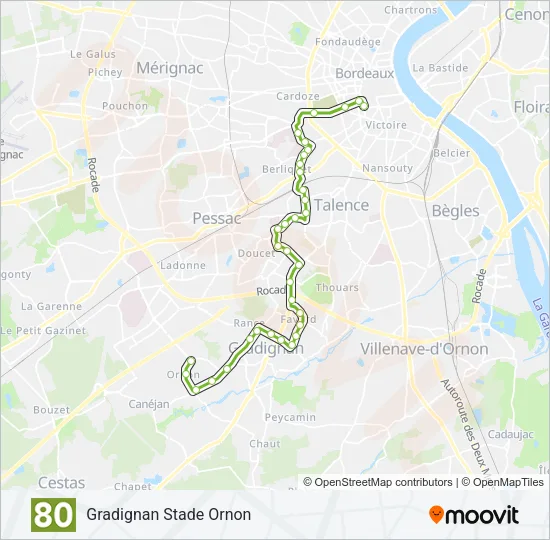 80 Bus Line Map