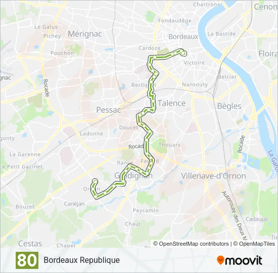 80 Bus Line Map