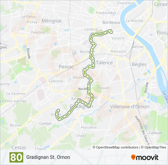 80 Bus Line Map