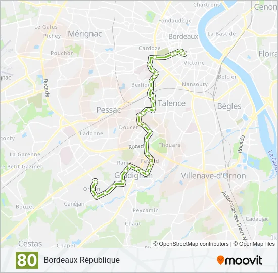 80 Bus Line Map