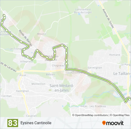 83 Bus Line Map