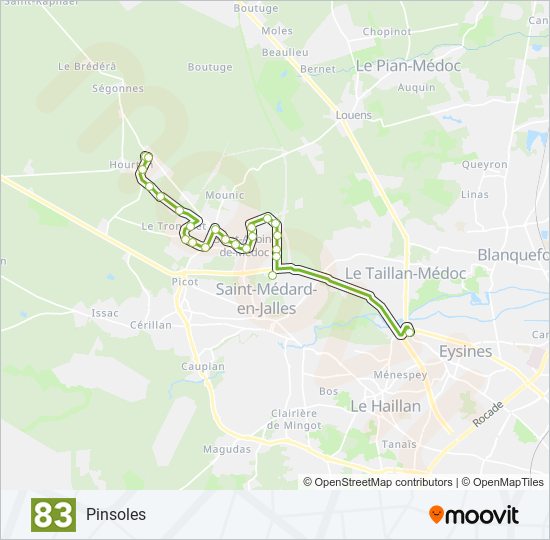 83 bus Line Map