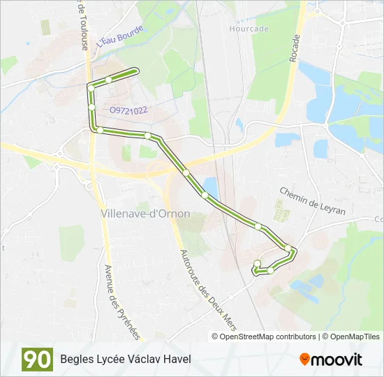90 Bus Line Map