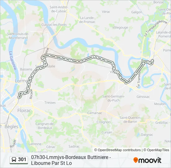 301 Bus Line Map