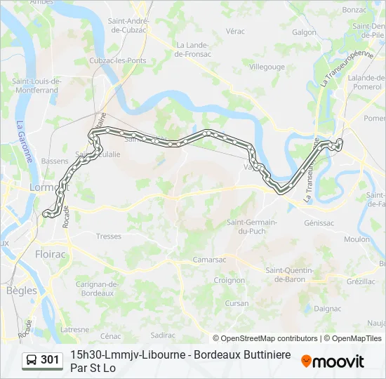 301 Bus Line Map