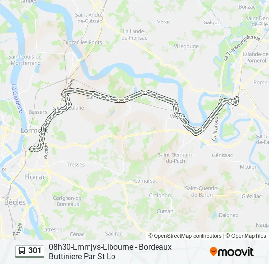 301 Bus Line Map