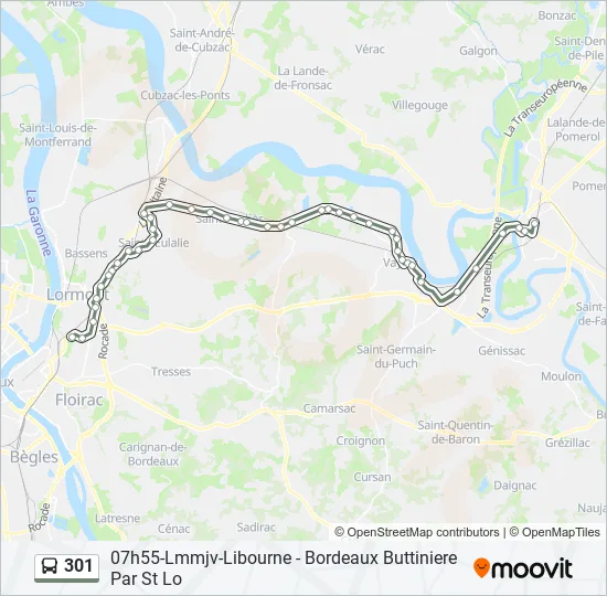 301 Bus Line Map