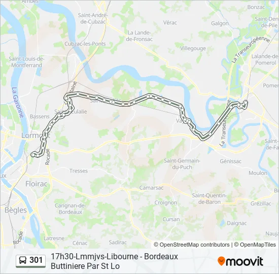 301 Bus Line Map