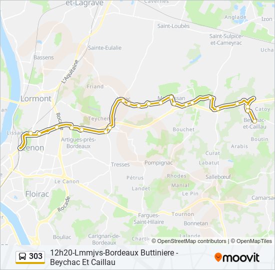 Mapa de 303 de autobús