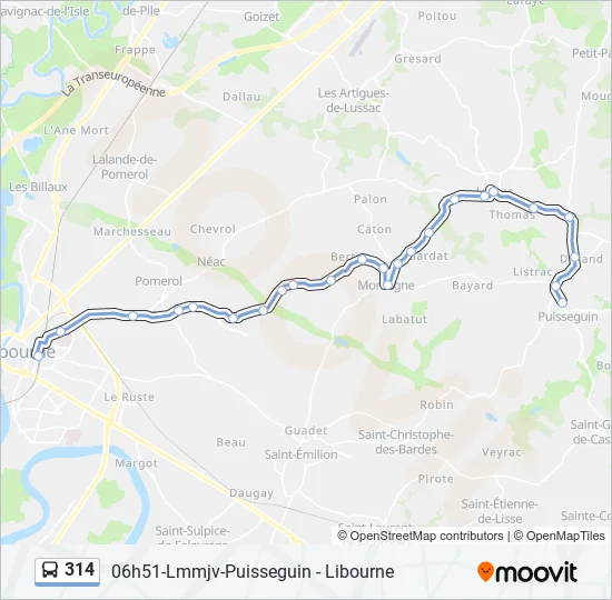 314 Bus Line Map
