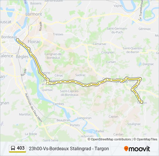 Plan de la ligne 403 de bus