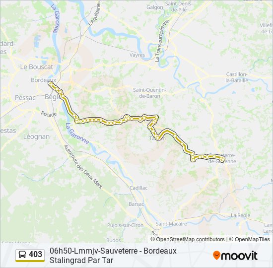 Plan de la ligne 403 de bus