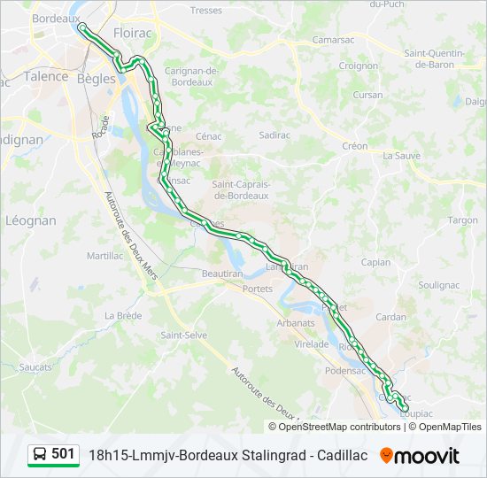 Mapa de 501 de autobús