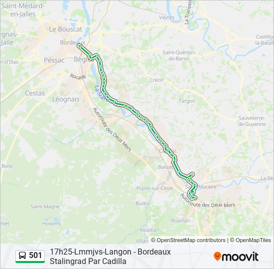 Plan de la ligne 501 de bus