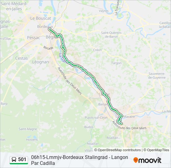 501 Autobús Line Map