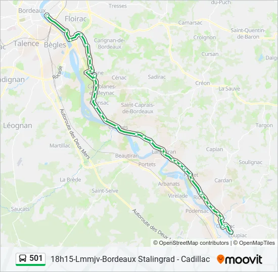 501 Bus Line Map