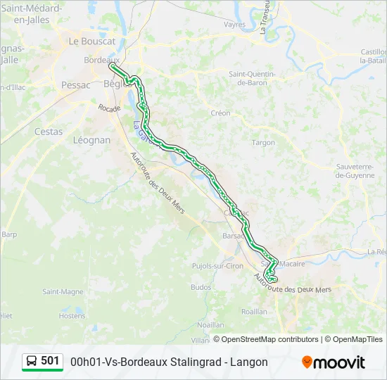 501 Bus Line Map