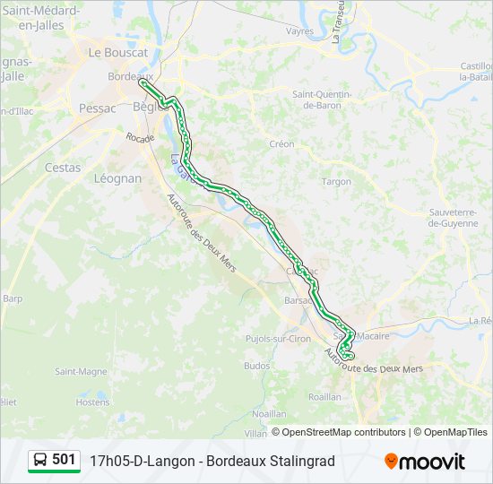 Plan de la ligne 501 de bus