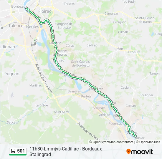501 Bus Line Map