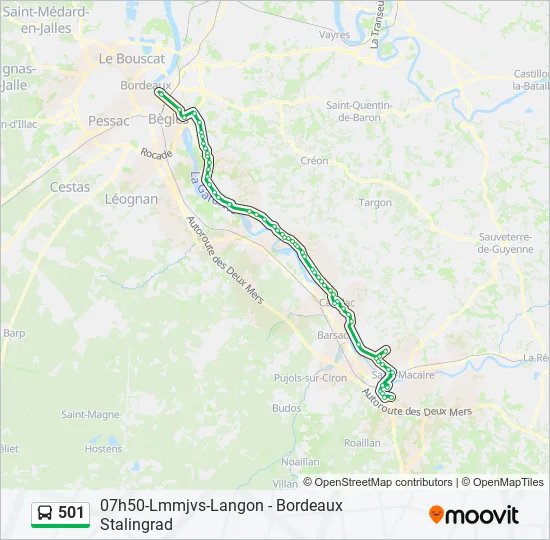 501 Bus Line Map