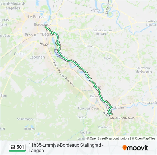 501 Bus Line Map